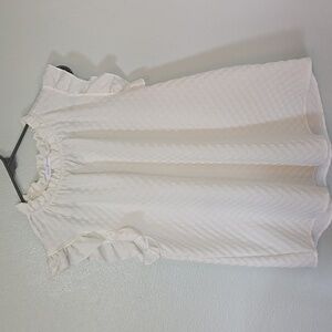 Ces Femme White Ruffle Tank Size Large
